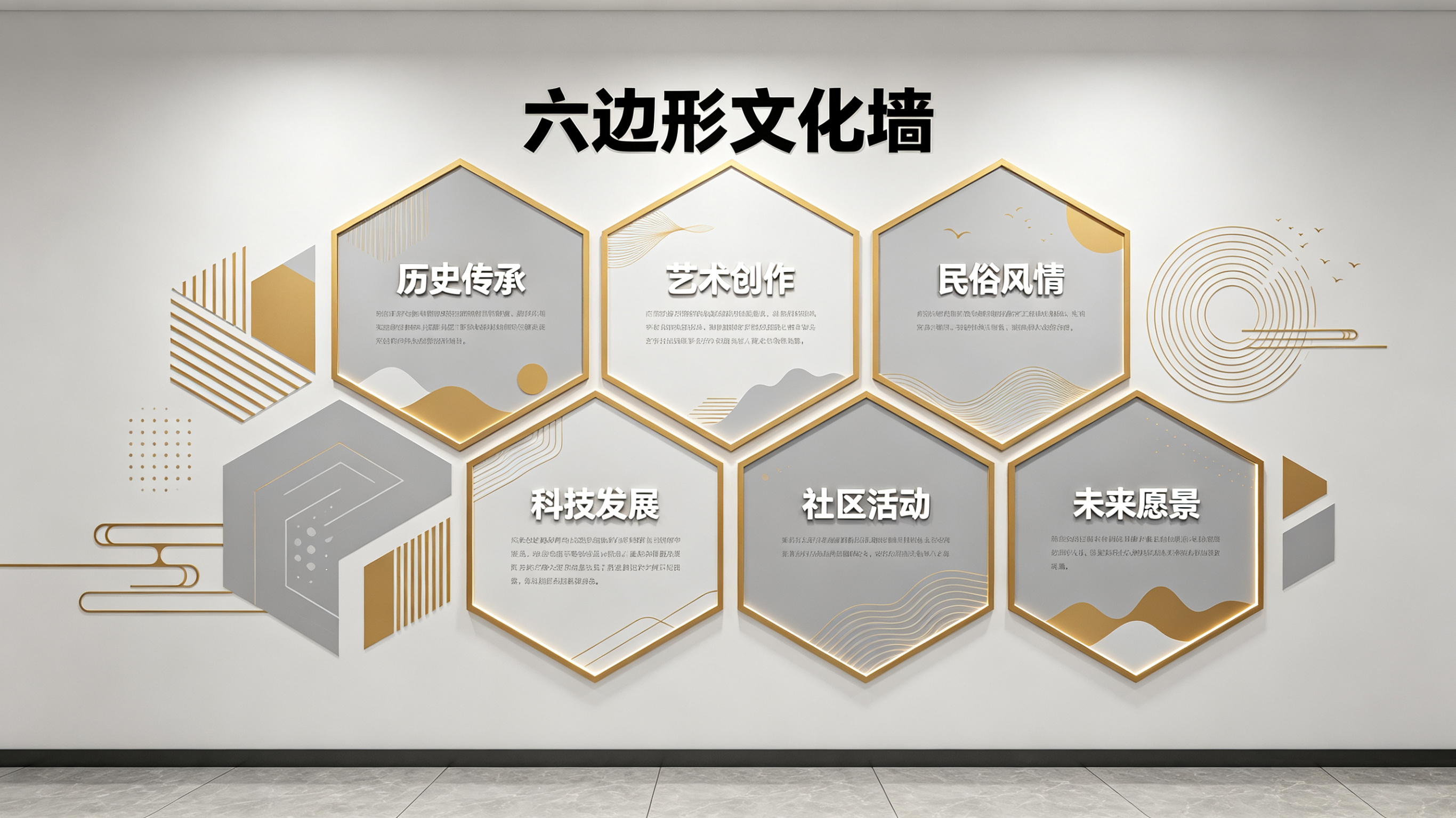  汤阴企业文化墙 | 六边形信息美学